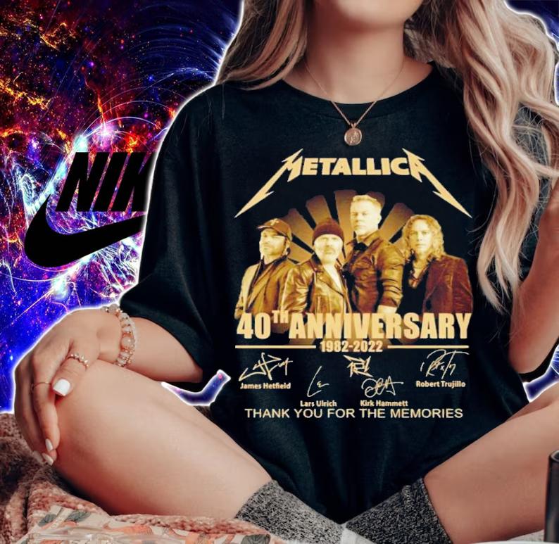 Metallica 40th Anniversary 1982-2022 Signatures Thank You For The Memories Shirt t-shirt woman shirt