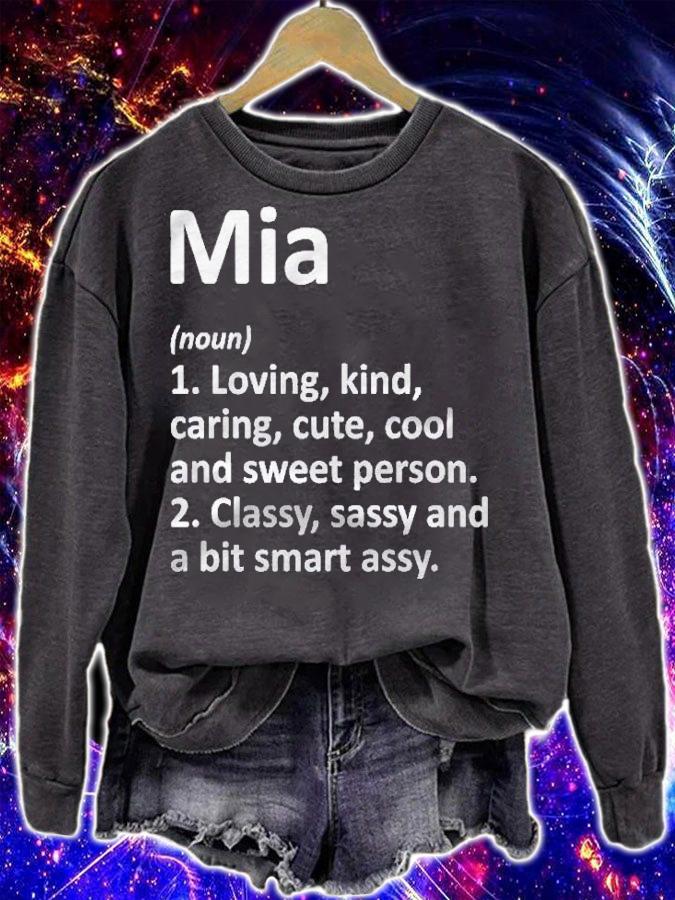 Mia Definition Personalized Name Funny Gift Idea Premium Shirt t-shirt sweatshirt