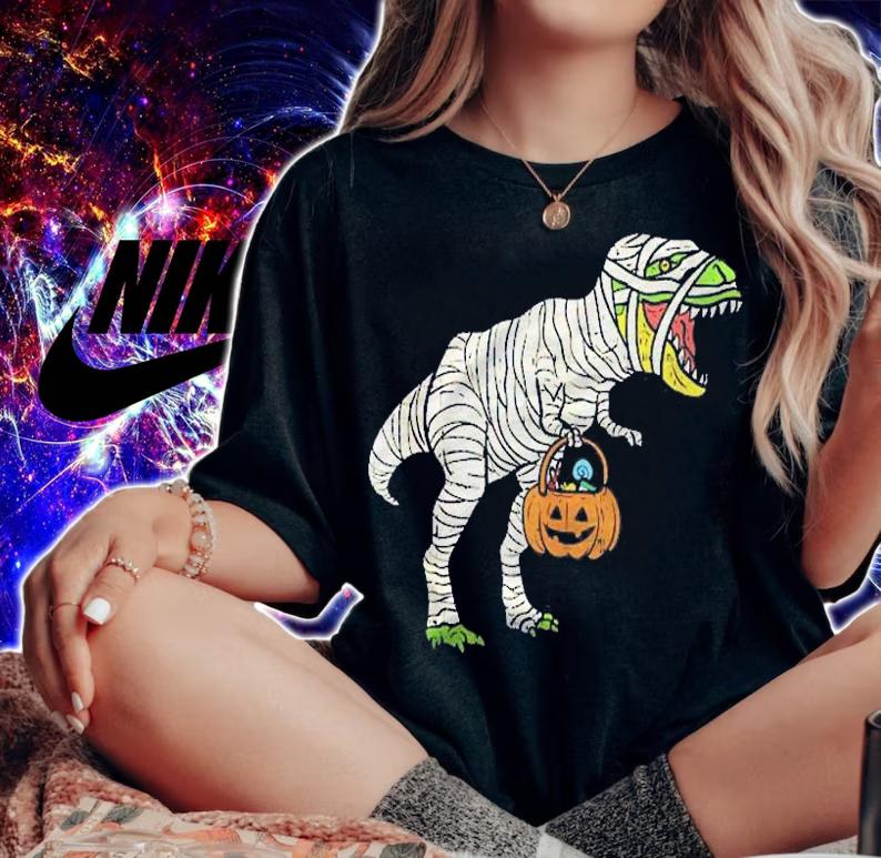 Mummy Pumpkin Dino Trick Treat Halloween Costume Boys Shirt t-shirt woman shirt