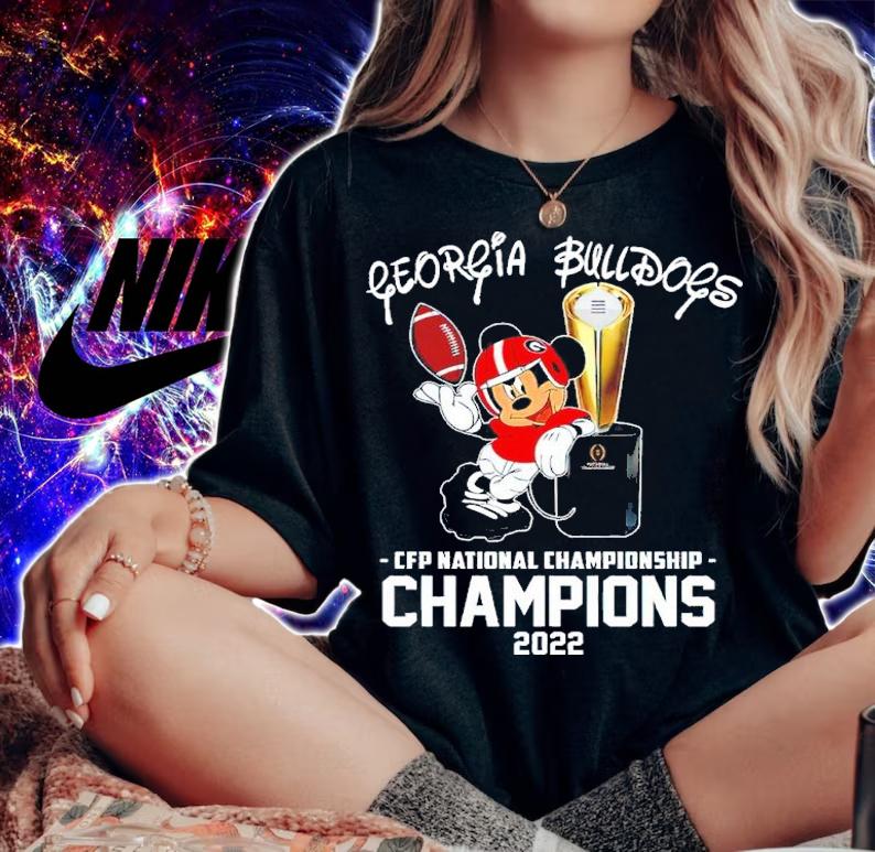 NCAA Mickey Mouse Georgia Bulldogs CFP National Champions 2022 Shirt t-shirt woman shirt