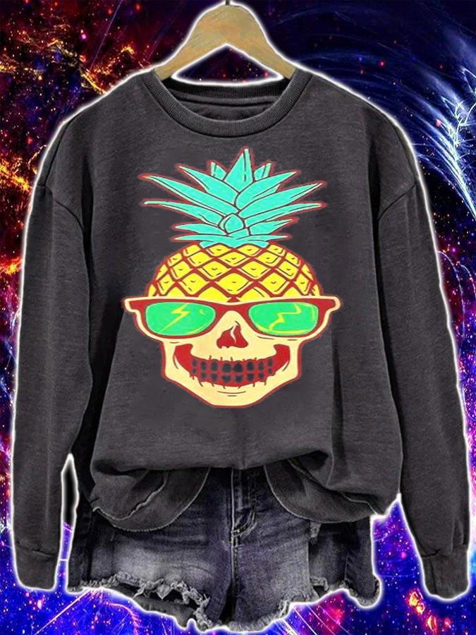 Pineapple Skeleton Skull T-Shirt t-shirt sweatshirt