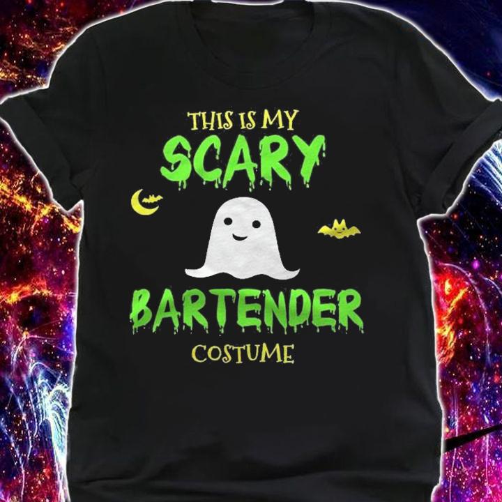 Scary Bartender Costume Halloween Lazy Easy Shirt t-shirt