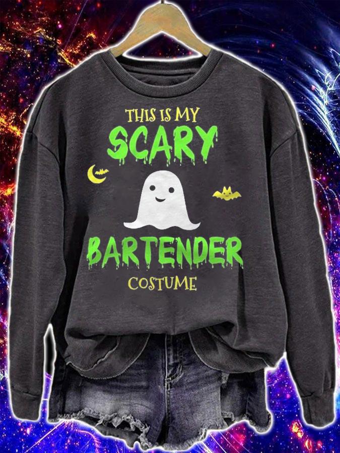 Scary Bartender Costume Halloween Lazy Easy Shirt t-shirt
