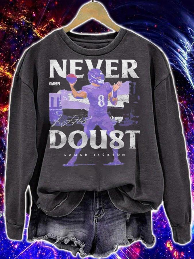 Lamar Jackson Never Doubt Illustration Baltimore Football Shirt t-shirt
