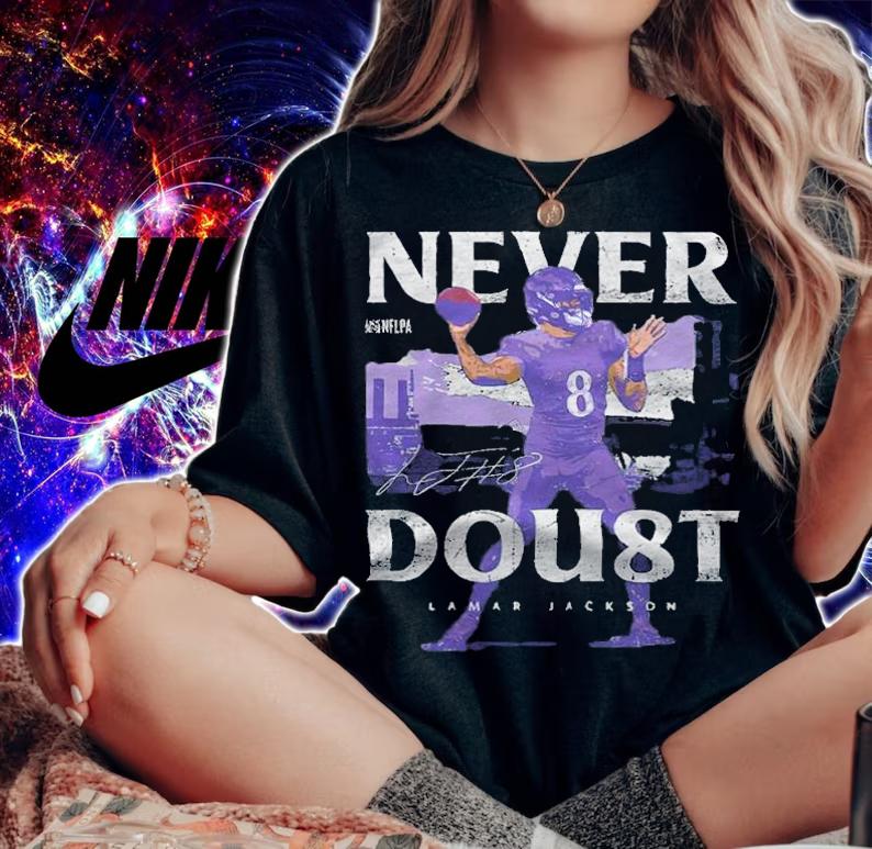 Lamar Jackson Never Doubt Illustration Baltimore Football Shirt t-shirt