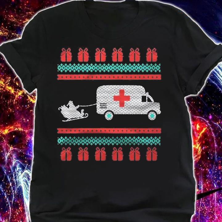 Christmas Ugly Sweater Ambulance Emergency Design Shirt t-shirt shirt