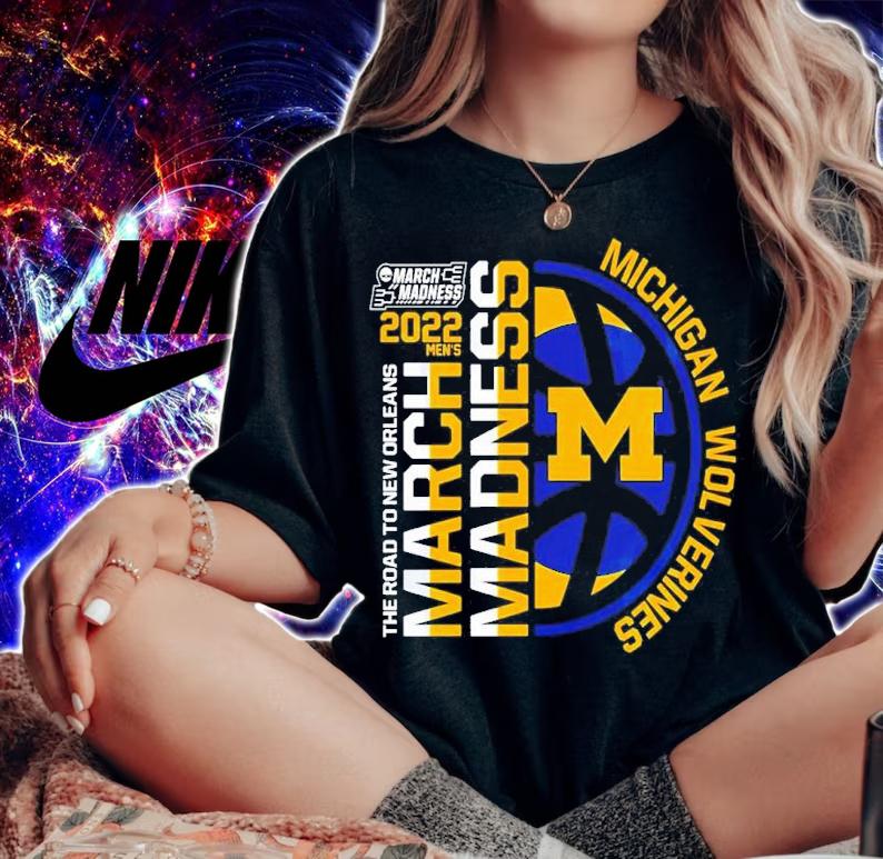 Michigan Wolverines 2022 NCAA March Madness The Road To New Orleans Shirt t-shirt woman shirt