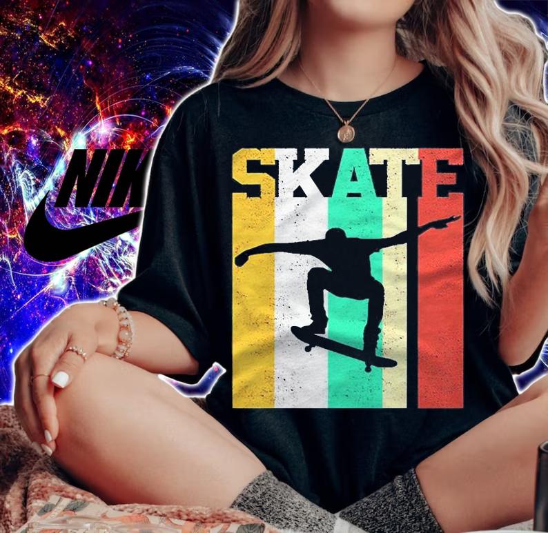 Skateboarder Retro Vintage Skateboarding Gift Shirt t-shirt woman shirt