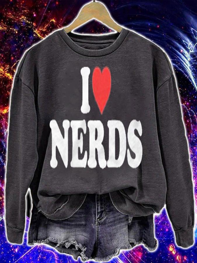 I Love Nerds Heart Pullover Shirt t-shirt