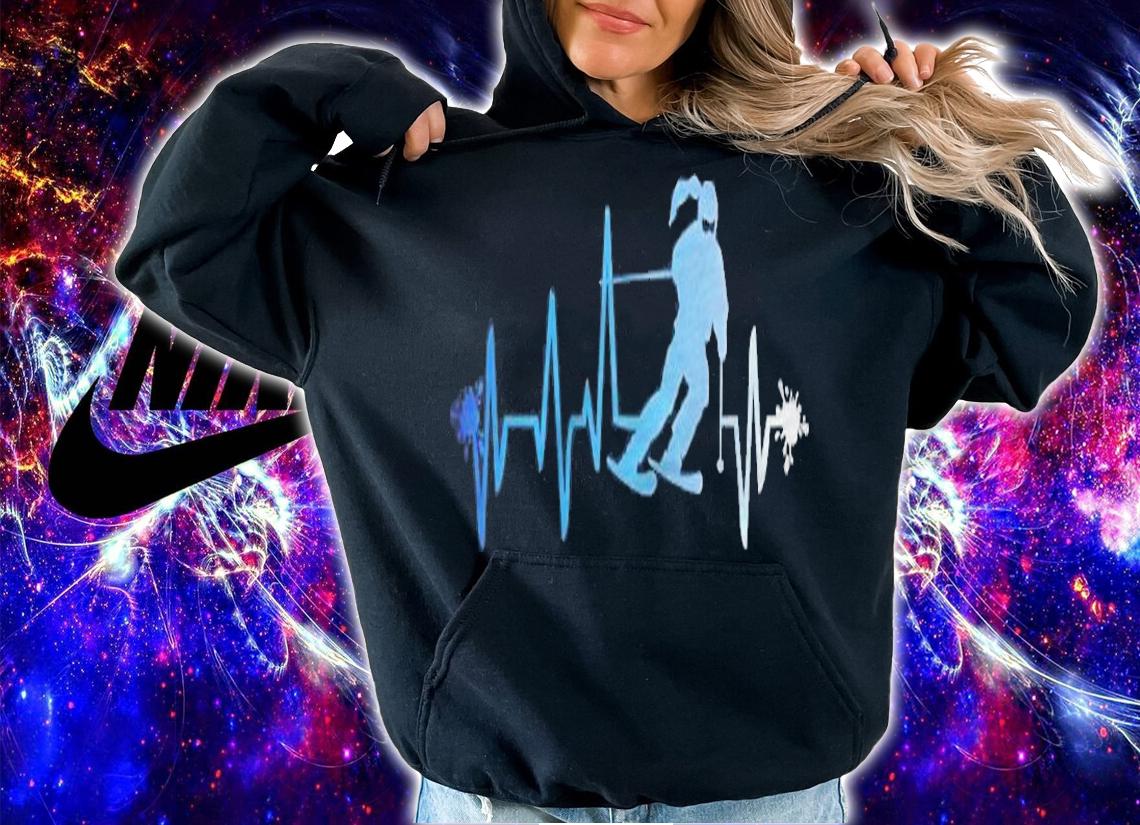 Ski Girl Heart Beat Funny Skiing Skier Winter Gift T-shirt t-shirt hoodie