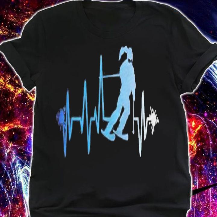 Ski Girl Heart Beat Funny Skiing Skier Winter Gift T-shirt t-shirt shirt