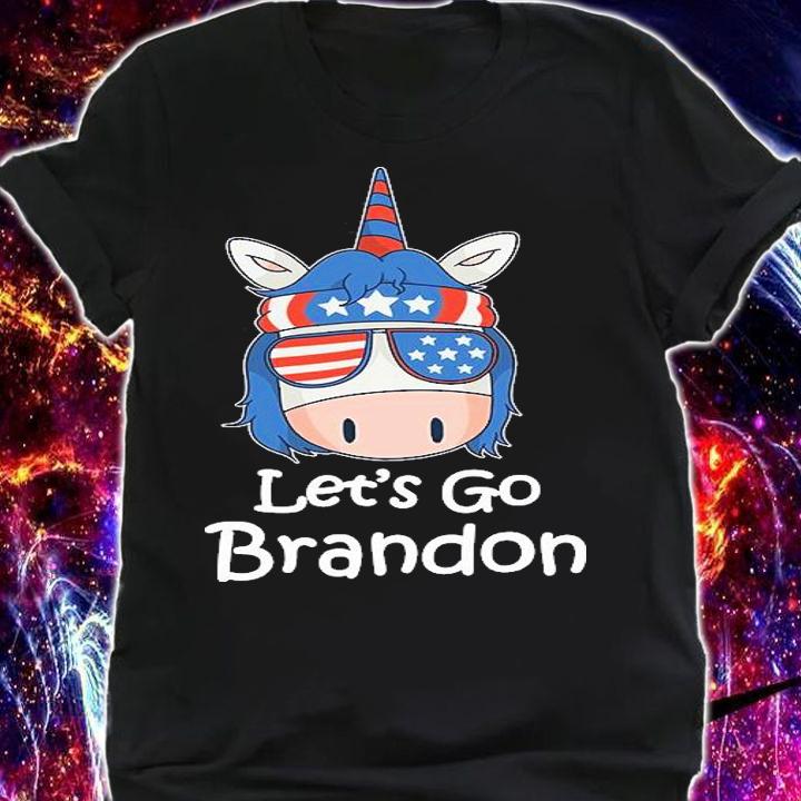 Let's Go Brandon Unicorn Conservative US Flag Funny 46 T-Shirt t-shirt