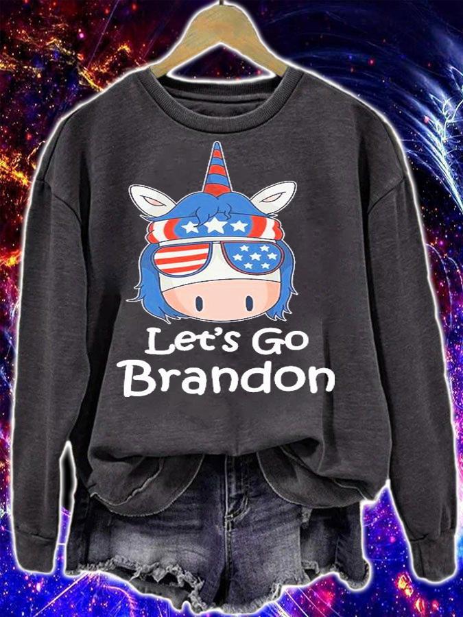 Let's Go Brandon Unicorn Conservative US Flag Funny 46 T-Shirt t-shirt