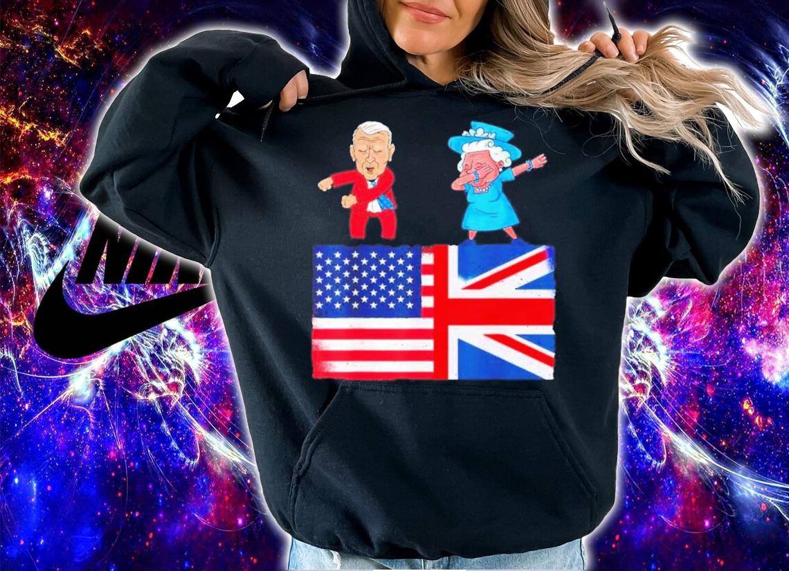 Queen II Dabbing Elizabeth British Flag And Joe Biden Flossing Shirt t-shirt hoodie