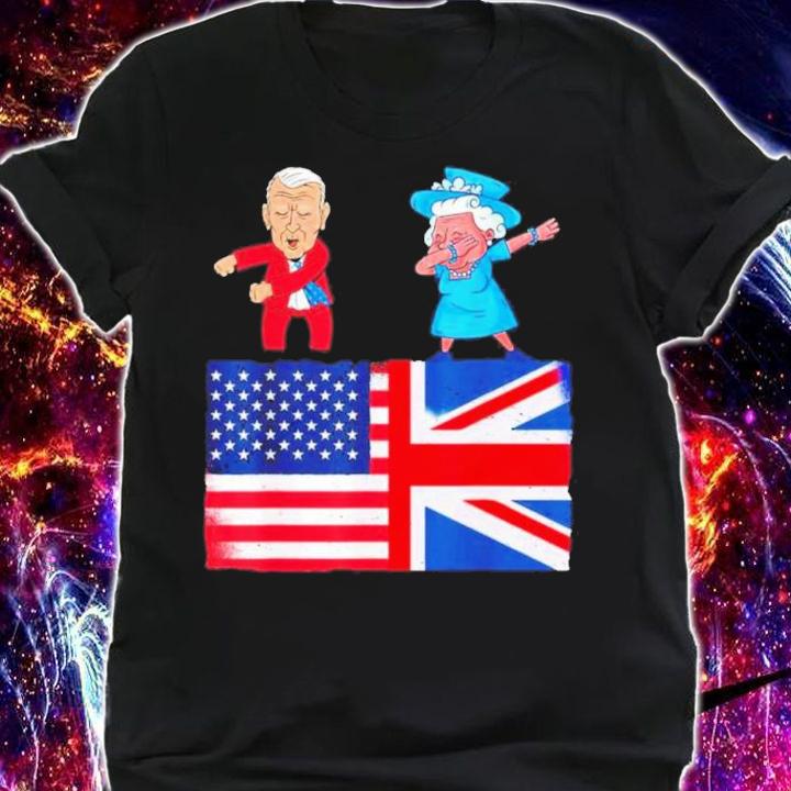 Queen II Dabbing Elizabeth British Flag And Joe Biden Flossing Shirt t-shirt shirt