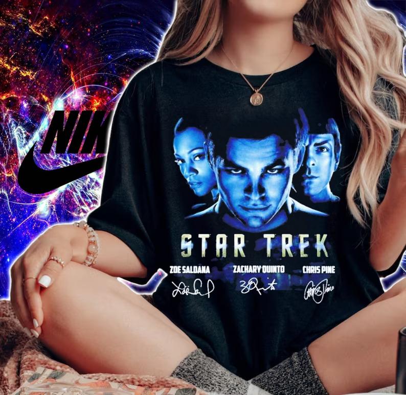 Star Trek Zoe Saldana Zachary Quinto And Chris Pine Signatures Shirt t-shirt woman shirt