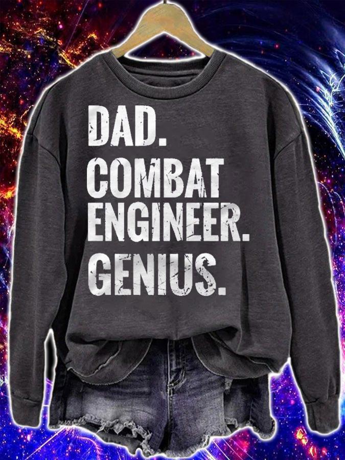 Dad Combat Engineer Genius Funny Combat Engineering Pullover Shirt t-shirt