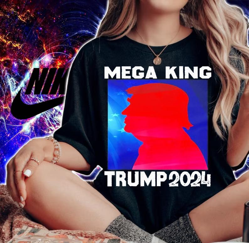 Mega King USA Flag Proud Ultra Maga Trump 2024 Anti Biden T-Shirt t-shirt woman shirt
