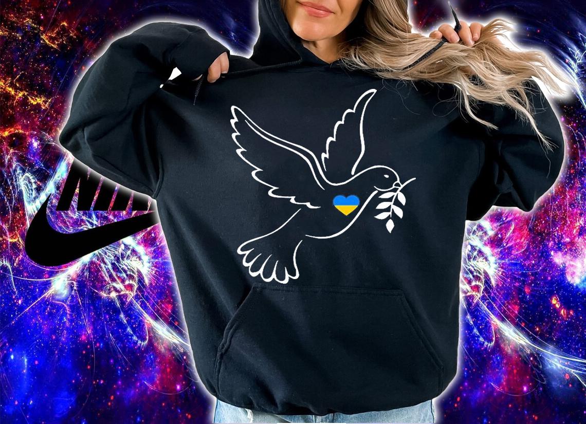 Ukraine Dove Of Peace Ukrainian Flag Heart T-Shirt t-shirt hoodie
