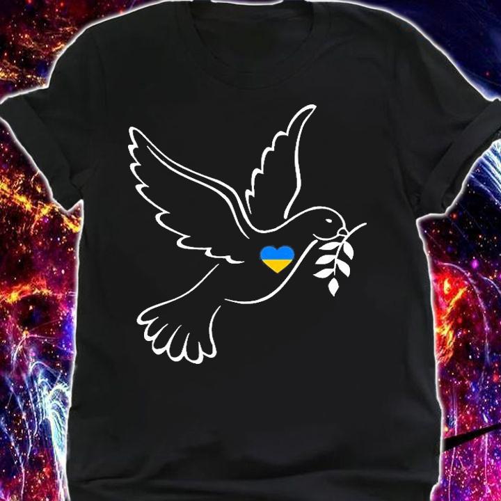 Ukraine Dove Of Peace Ukrainian Flag Heart T-Shirt t-shirt shirt