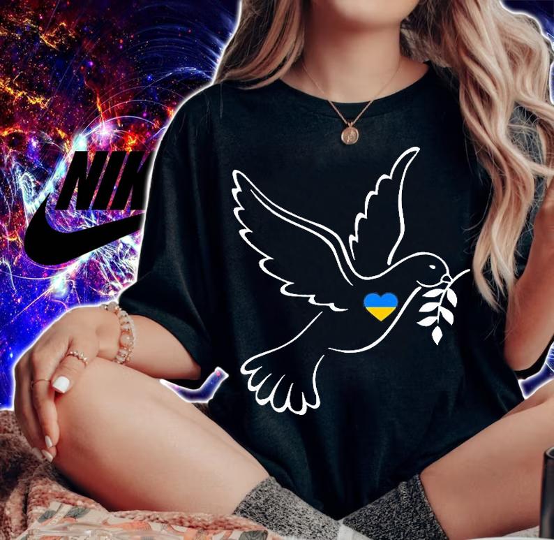 Ukraine Dove Of Peace Ukrainian Flag Heart T-Shirt t-shirt woman shirt
