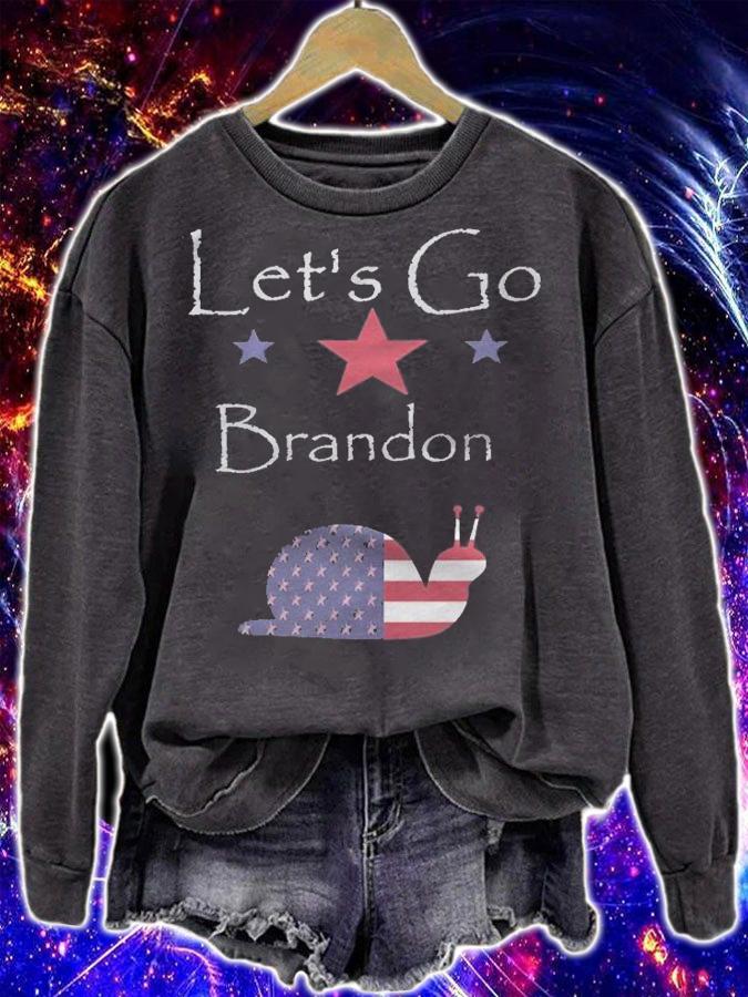 Premium let's Go Brandon Snail USA Flag T-Shirt t-shirt sweatshirt