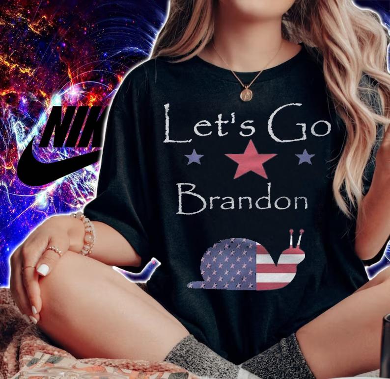 Premium let's Go Brandon Snail USA Flag T-Shirt t-shirt woman shirt