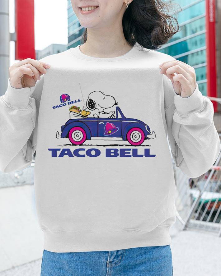 Snoopy And Woodstock Driving Car Taco Bell Flag t-shirt sweatshirt