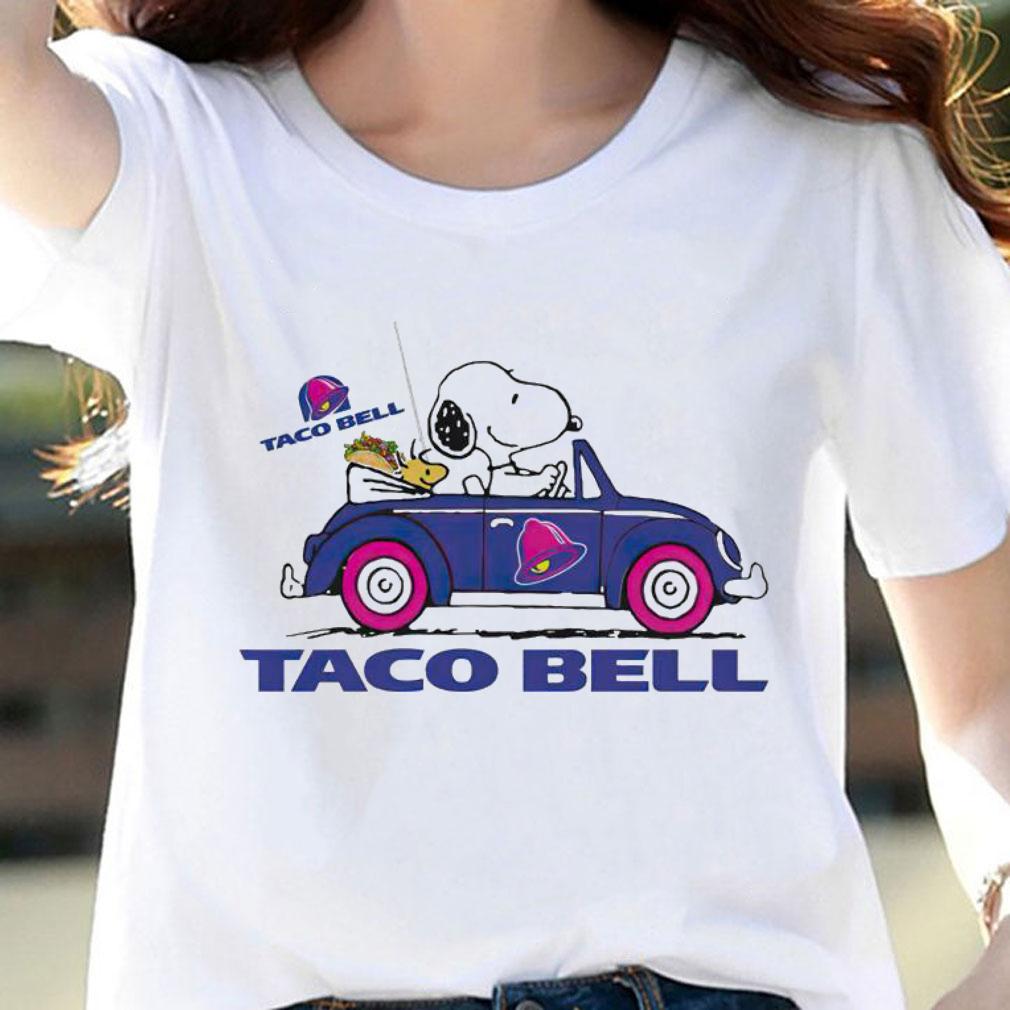 Snoopy And Woodstock Driving Car Taco Bell Flag t-shirt woman shirt