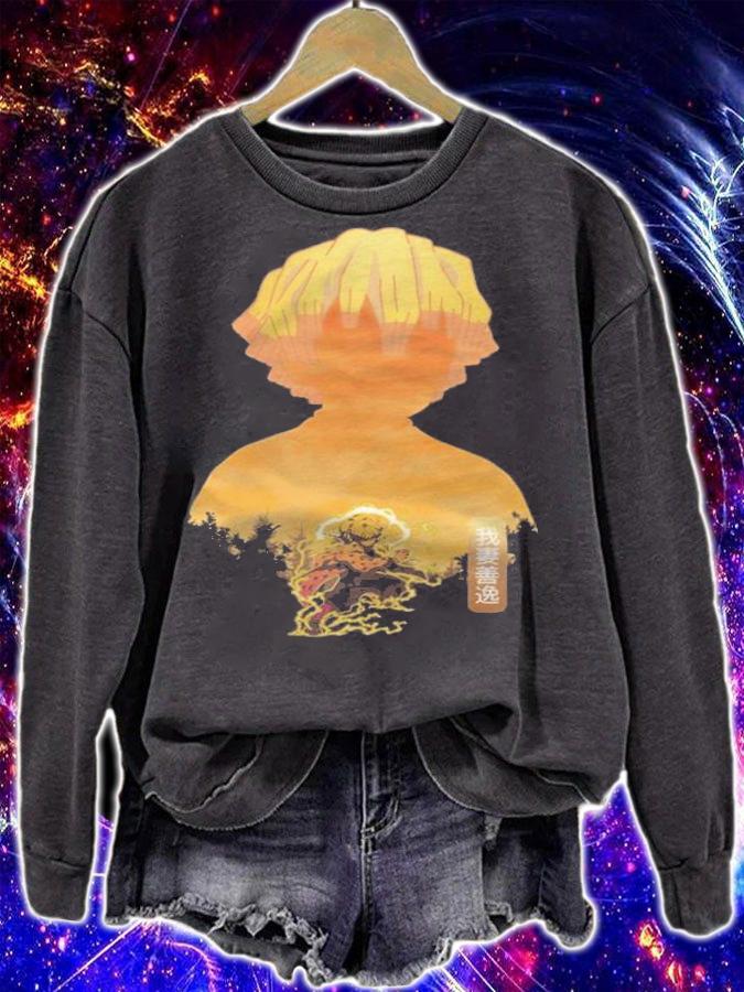 Demon Slayer Agatsuma Zenitsu character's shadow T-shirt sweatshirt