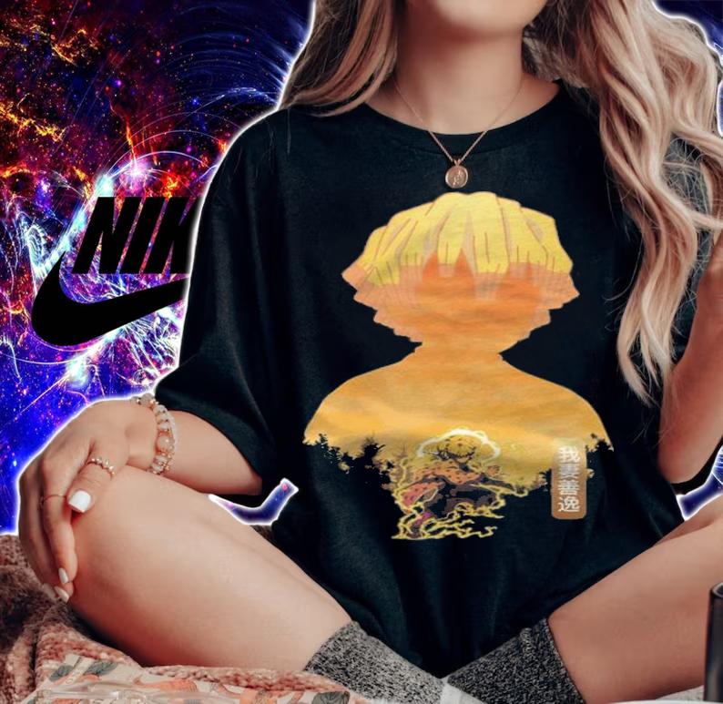 Demon Slayer Agatsuma Zenitsu character's shadow T-shirt woman shirt