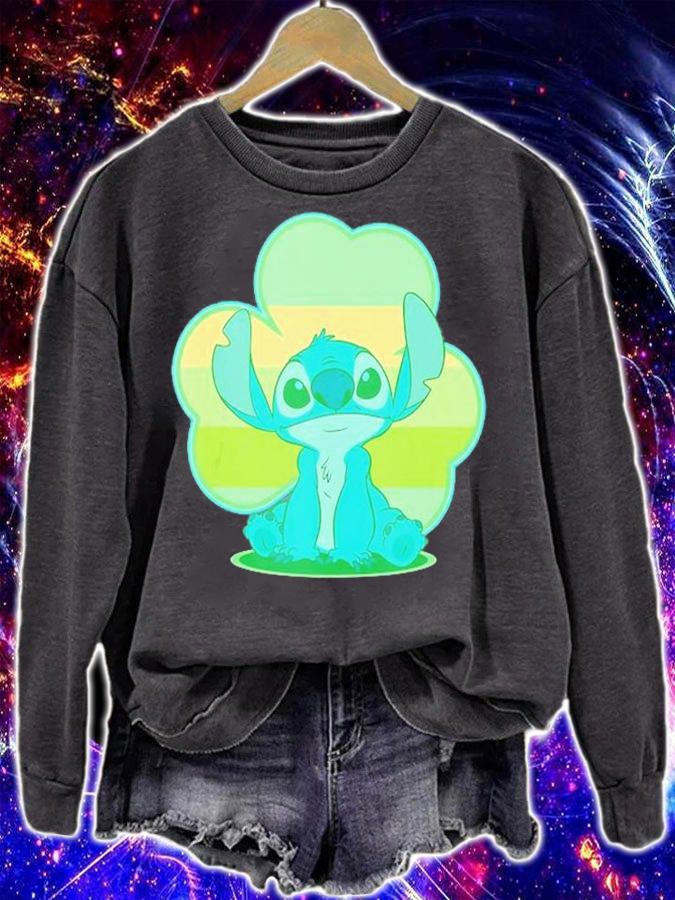 Lilo And Stitch St. Patricks Day Stitch Clover T-Shirt sweatshirt