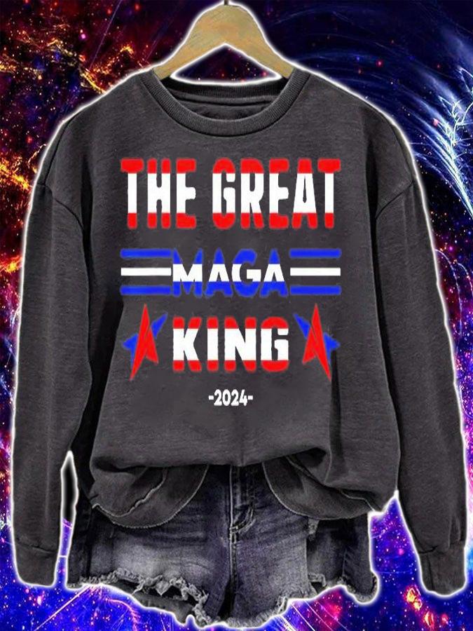 Mega King USA Flag Proud Ultra Maga Trump 2024 T-Shirt sweatshirt
