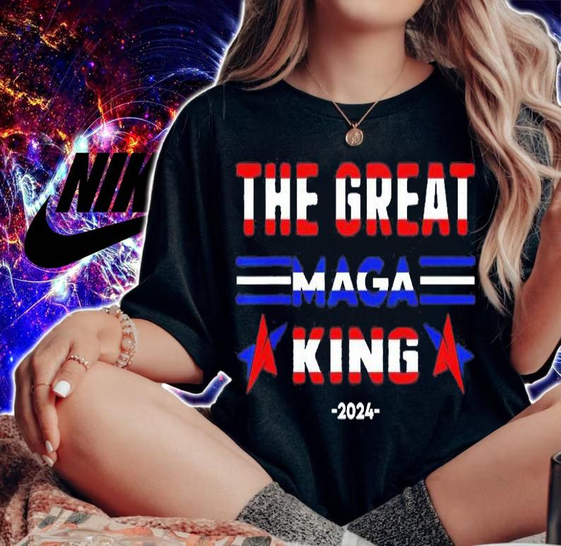 Mega King USA Flag Proud Ultra Maga Trump 2024 T-Shirt woman shirt