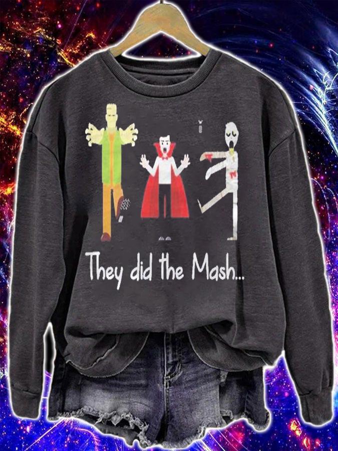 They Did The Mash Monster Mash Funny Halloween Shirt sweatshirt