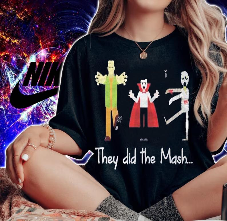They Did The Mash Monster Mash Funny Halloween Shirt woman shirt