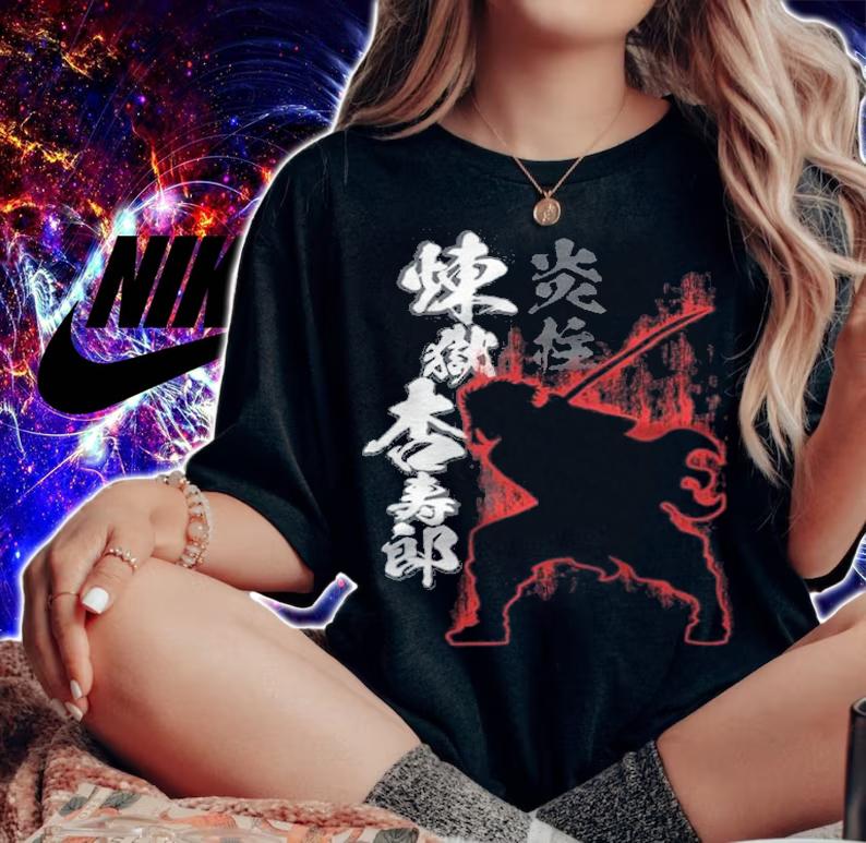 Demon Slayer Rengoku fight shadow T-shirt
