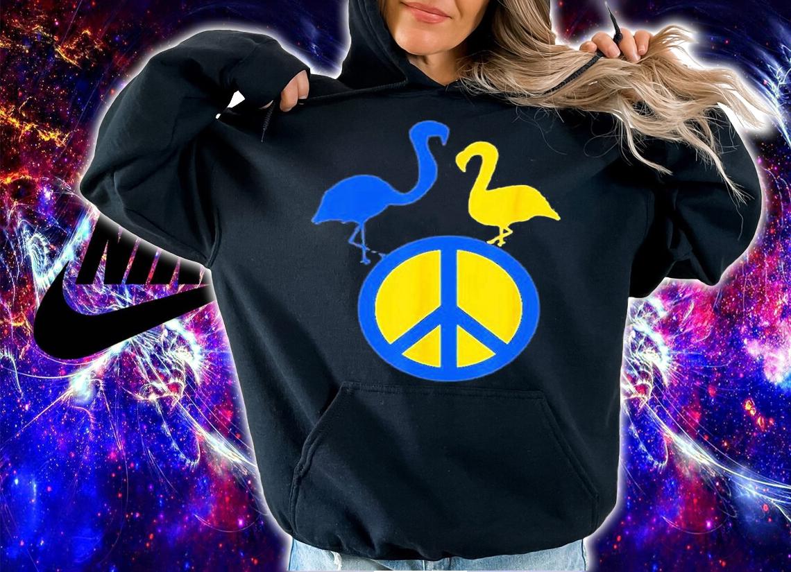 Stand With Ukraine Support Ukraine Peace In Ukraine Flamingo T-Shirt