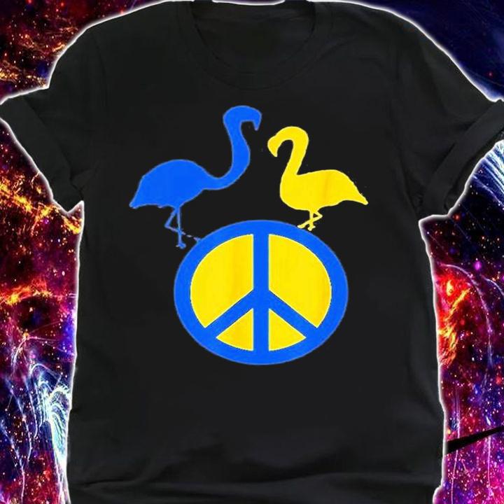 Stand With Ukraine Support Ukraine Peace In Ukraine Flamingo T-Shirt