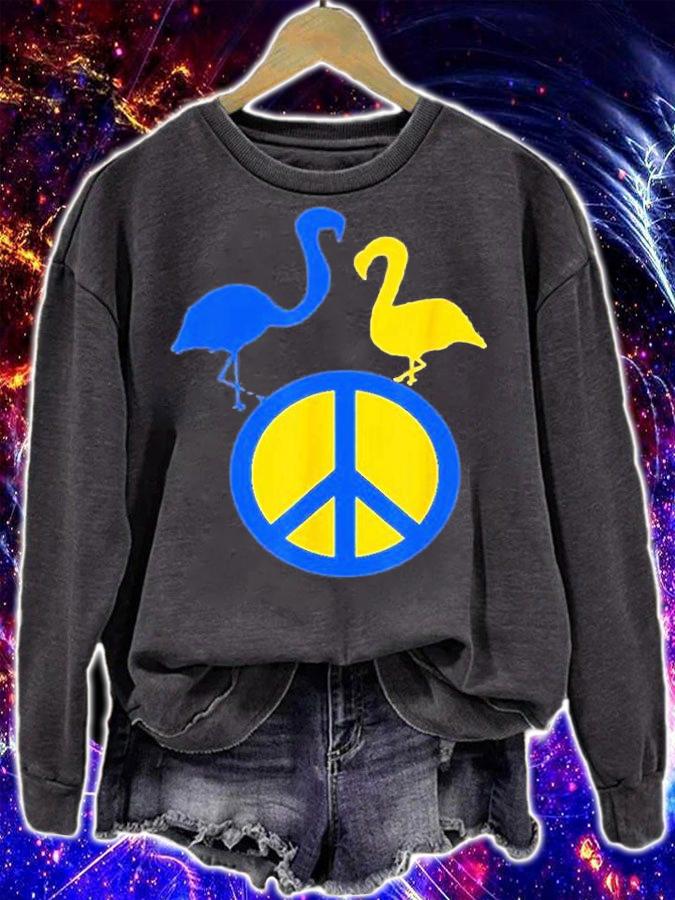 Stand With Ukraine Support Ukraine Peace In Ukraine Flamingo T-Shirt