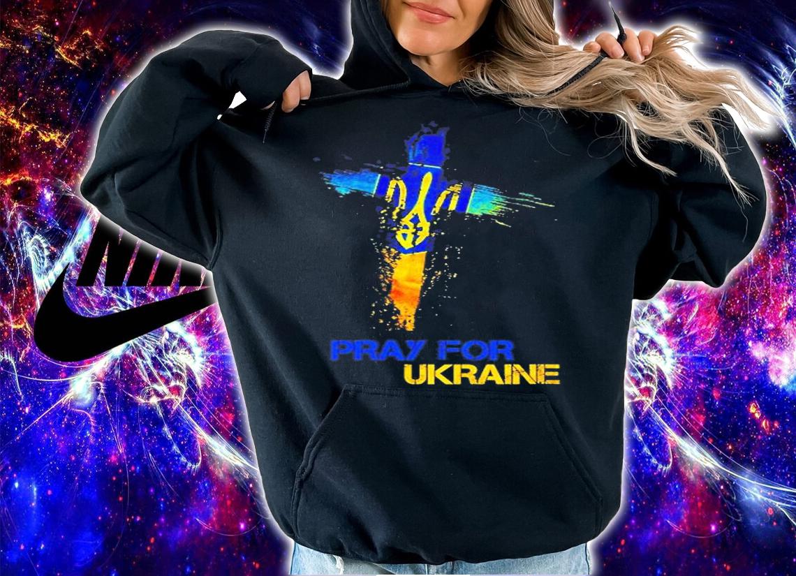 Women's Pray For Ukraine God Bless Ukraine Ukrainian Flag T-Shirt