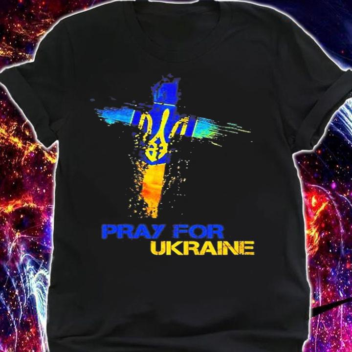 Women's Pray For Ukraine God Bless Ukraine Ukrainian Flag T-Shirt