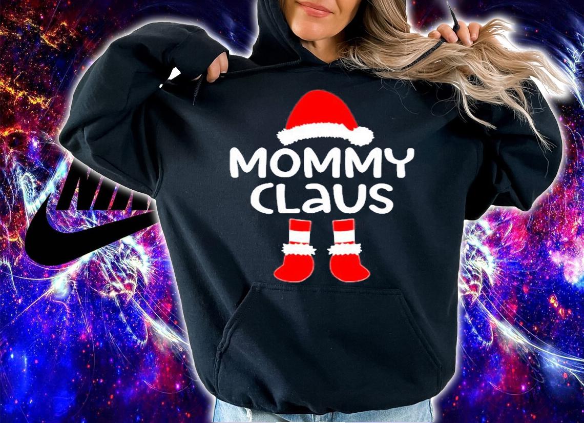 Womens Mommy Claus Matching Christmas T-Shirt hoodie