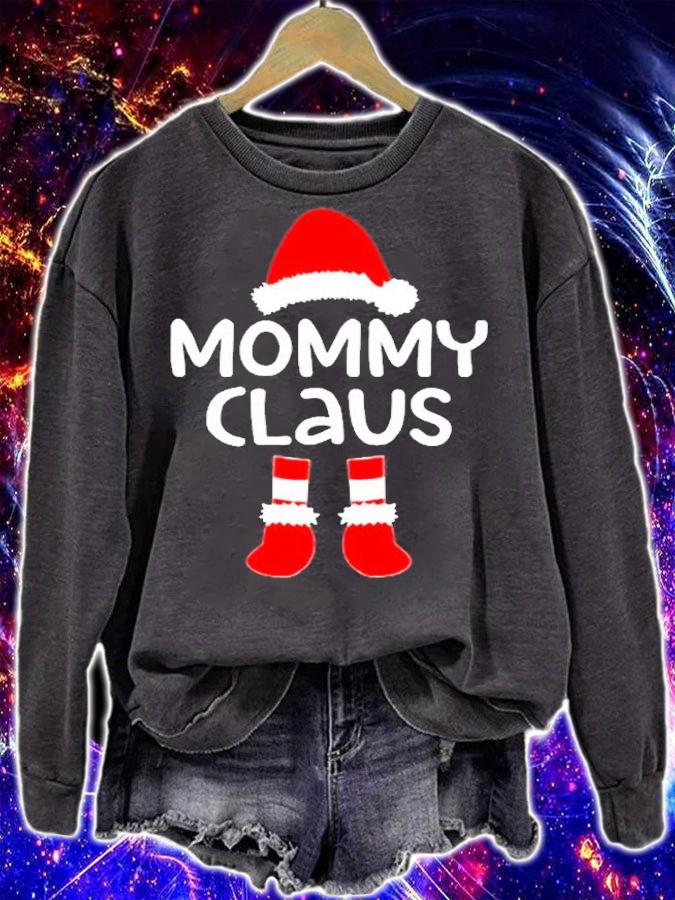 Womens Mommy Claus Matching Christmas T-Shirt sweatshirt