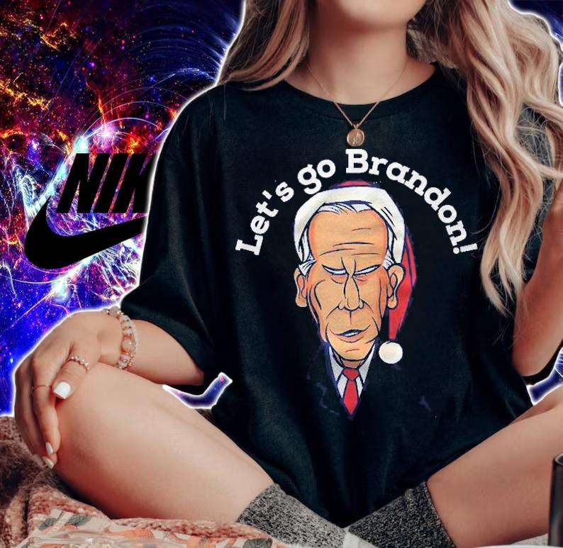 Lets Go Brandon Funny Christmas Joe Biden Chant Raglan Baseball Shirt woman shirt