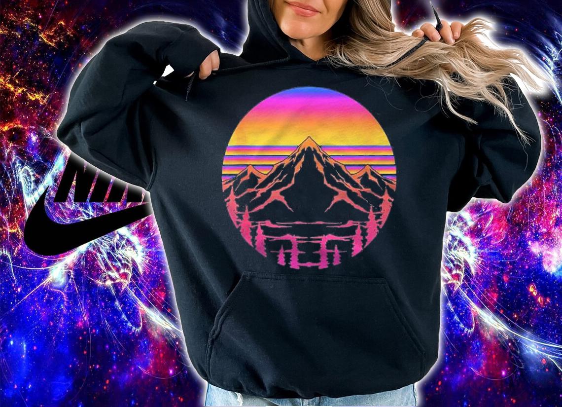 Outdoors Mountains Retro 80S Art 90S Aesthetic Vaporwave Shirt hoodie