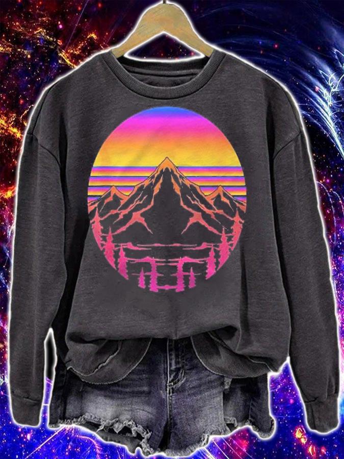 Outdoors Mountains Retro 80S Art 90S Aesthetic Vaporwave Shirt sweatshirt