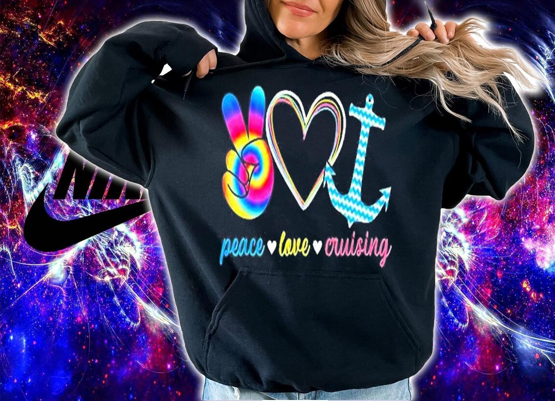 Peace Love Cruising Ship Hippie Floating Ocean Beach Sun T-Shirt hoodie