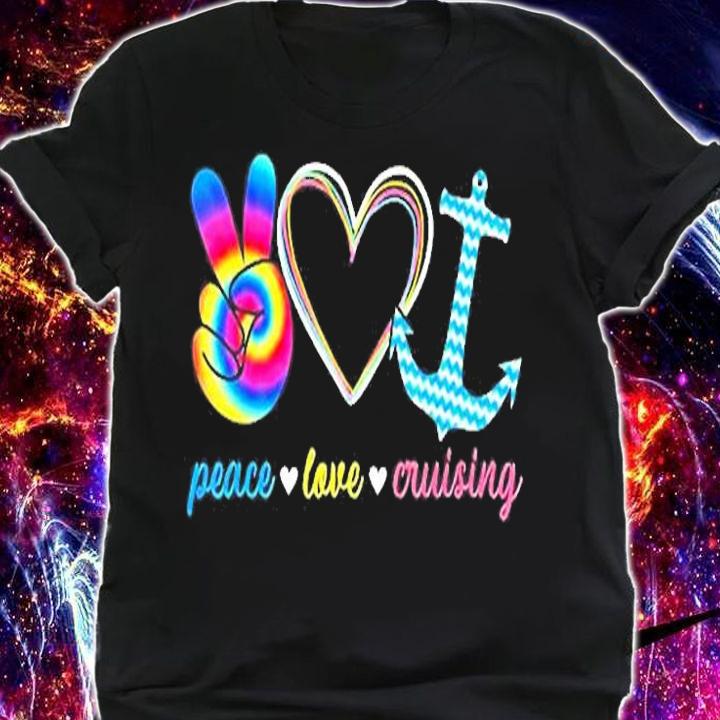 Peace Love Cruising Ship Hippie Floating Ocean Beach Sun T-Shirt shirt