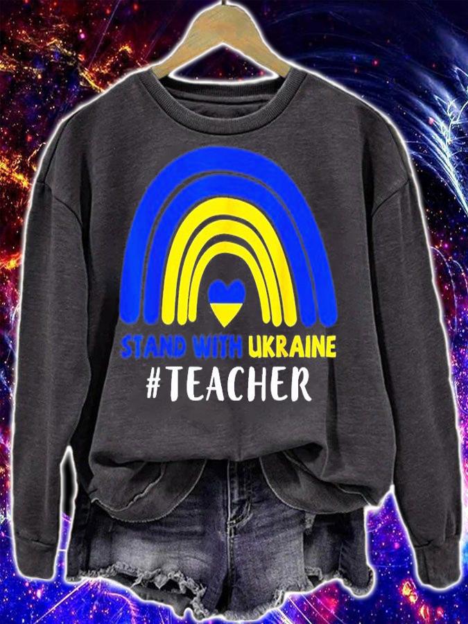 Teacher Support Ukraine I Stand With Ukraine Ukrainian Flag Love Ukraine T-Shirt sweatshirt